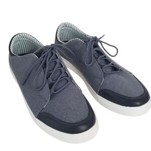 Muk Luks Kyle navy blue slip on sneakers with plaid accents NWOT Aqua & Navy Blue Plaid Women main image 2